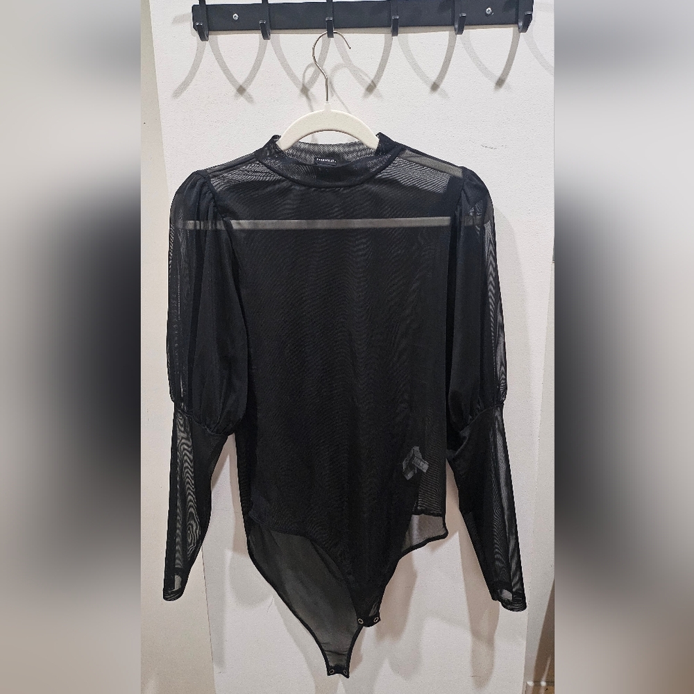 FOREVER 21 - Black Mesh Bodysuit